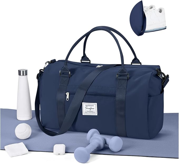 Sport Duffel Bag Damen Herren Sporttasche mit Schuhfach & Nassfach Reisetasche Handgepäck Tasche Sporttaschen Fitness Gym Bag Weekender Travel Bag Schwimmtasche Trainingstasche