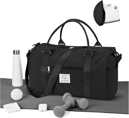Sport Duffel Bag Damen Herren Sporttasche mit Schuhfach & Nassfach Reisetasche Handgepäck Tasche Sporttaschen Fitness Gym Bag Weekender Travel Bag Schwimmtasche Trainingstasche