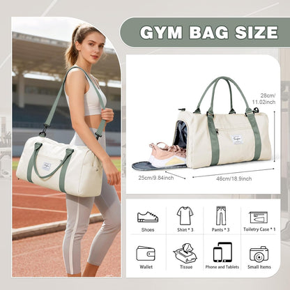 Sport Duffel Bag Damen Herren Sporttasche mit Schuhfach & Nassfach Reisetasche Handgepäck Tasche Sporttaschen Fitness Gym Bag Weekender Travel Bag Schwimmtasche Trainingstasche