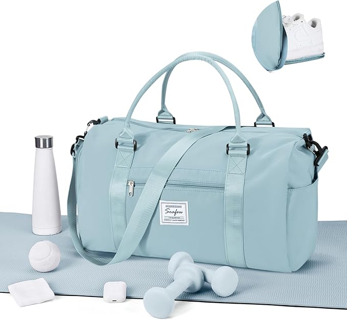 Sport Duffel Bag Damen Herren Sporttasche mit Schuhfach & Nassfach Reisetasche Handgepäck Tasche Sporttaschen Fitness Gym Bag Weekender Travel Bag Schwimmtasche Trainingstasche